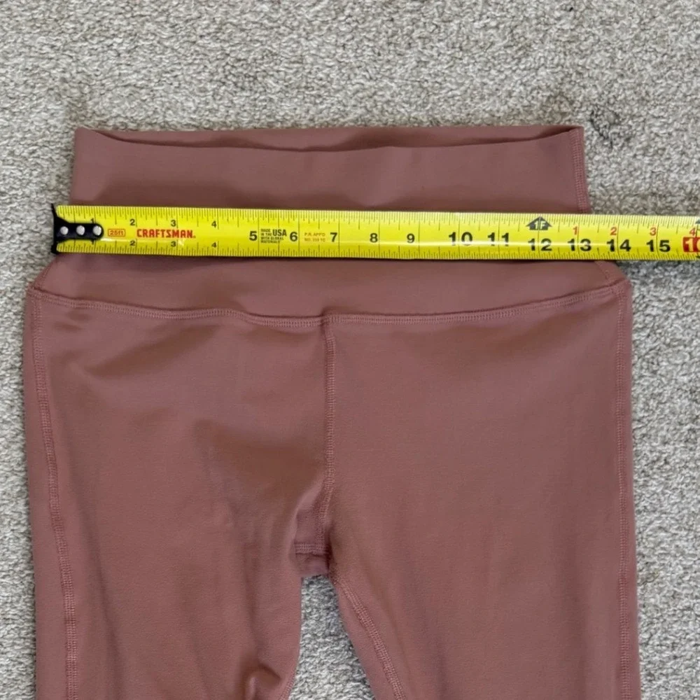 Alo Yoga High Waist Goddess Leggings Dusty Rose Ribbed Ruched Women Medium